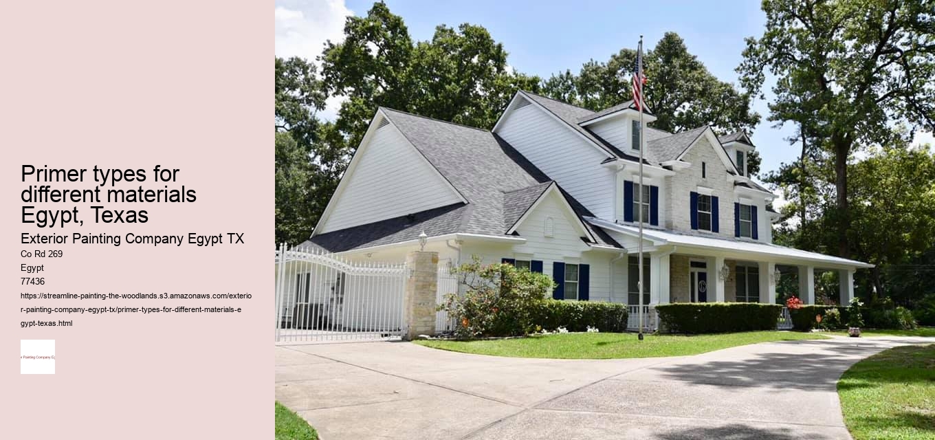 Primer types for different materials Egypt, Texas